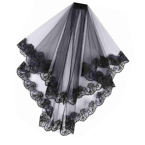 Chapeaux de sorcière en tulle avec dentelle : accessoire soirée à thème sombre et fête gothique