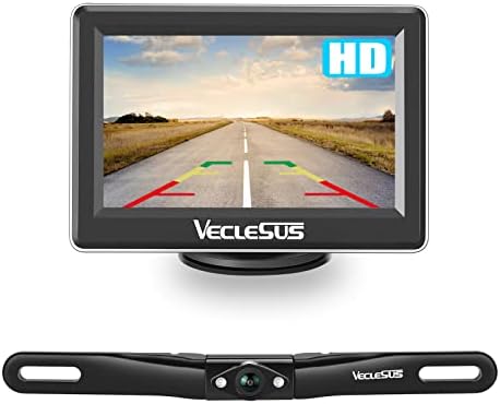 VECLESUS VM1 1080P Wired Car Backup Camera Kit, Continuous or Reverse Viewing Optional, 4.3” Car Monitor with Waterproof Night Vision HD Backup Camera for Cars, Pickups, SUVs, Vans, Sedans, Trucks