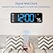 Digital Wall Clock with Remote Control, Large Display Plug in LED Digital Alarm Clocks with 12/24Hr, Date, Week, DST, Timing, Countdown, Temperature for Living Room, Bedroom, Office Wall Decor (Blue)