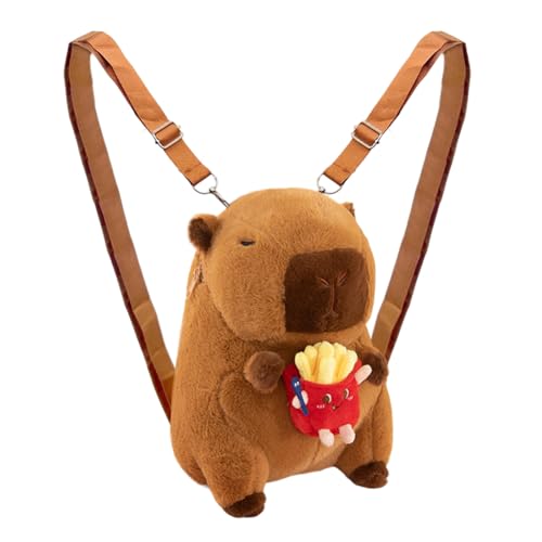 PyrrlicToy Capybara Plüsch Rucksack, Capybara Kinder Rucksack, Capybara Kuscheltier Plüschtier Schultasche,Rucksäcke Für Die Schule Für Kinder(32×25×15cm)