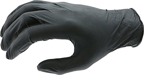 West Chester 2920 Industrial Grade Powder-Free Nitrile Gloves - [Pack of 100] Large, Silicone Free, Beaded Cuff, Ambidextrous PosiShield Gloves in Black