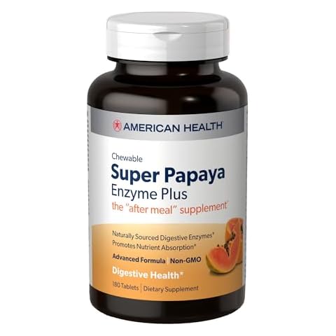 American Health Super Papaya Enzyme Plus - 180 Chewable Tablets - The After-Meal Supplement - Non-GMO - 60 Servings Cover