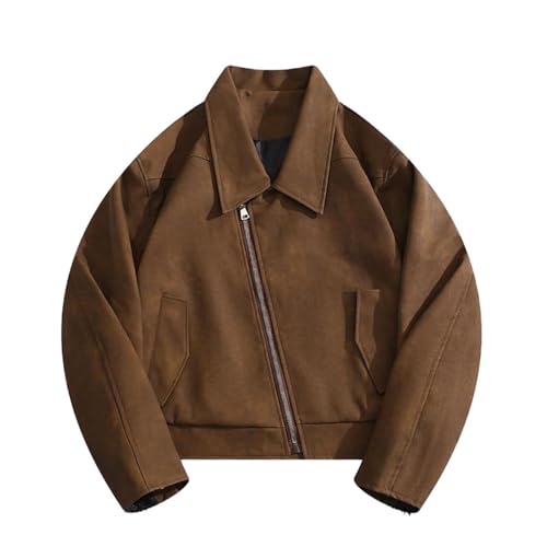 Men's Leather Jacket with Zipper Top