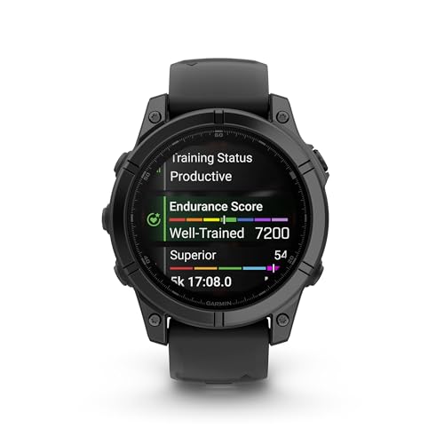 Image of Garmin fēnix E - 47 mm, AMOLED, Premium Multisport GPS Smartwatch, Long-Lasting Battery Life, Slate Gray Steel with Black Band