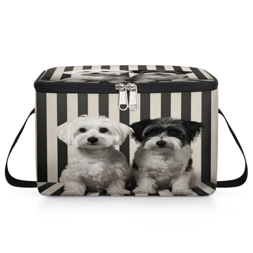GzLeyigou Animal Dogs Lunch Bags for Women Men 9 Cans, Hot & Cold Food Delivery Bag Insulated Grocery Bag Insulated Lunch Box Puppy Cooler Bag for Office Work Picnic Beach