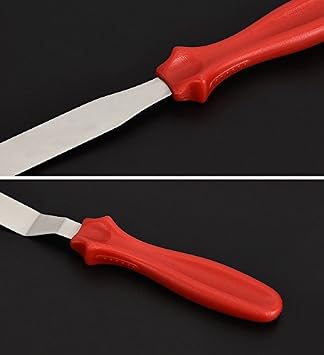3 Piece Stainless Steel Cake Spatula Set, 4 inches Straight and Offset Butter Cake Cream Icing Spatula