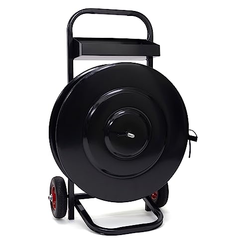 DJSUNPacoteING Distribuidor de Cintas Resistente para Cintas Poli e de Aço - Carrinho de Cintas de L