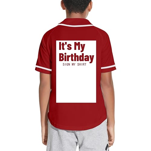 It's My Birthday Sign My Shirt Boys Birthday Shirt Girls Baseball Jersey Kids Birthday Gifts Age 1-14
