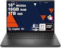 Dell 16 Laptop (Ryzen 7 250, 16GB, 1TB)