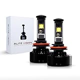 Elite Vision No Modifications LED Kit H11 H8 H9 H16 Low Beams, High Beams, Fog Lights 12V 7200LM 600