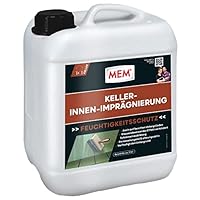 MEM Keller-Innen-Imprägnierung, Zur Abdichtung von feuchten und nassen Flächen, Für verschiedene Untergründe, Lösemittelfrei, 5 l Behälter