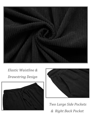 Men's 2 Piece Outfits Corduroy Casual Long Sleeve Shirt Pant Sets Fall Fashion Tracksuits 5