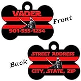 uDesignUSA Disney Star Wars Double Sided Pet Id Dog Tag Personalized w/4 lines of Text (Darth Vader)