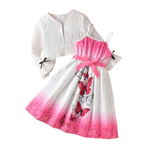 Ensemble fille robe à volants et gilet pour éviter le froid au parc