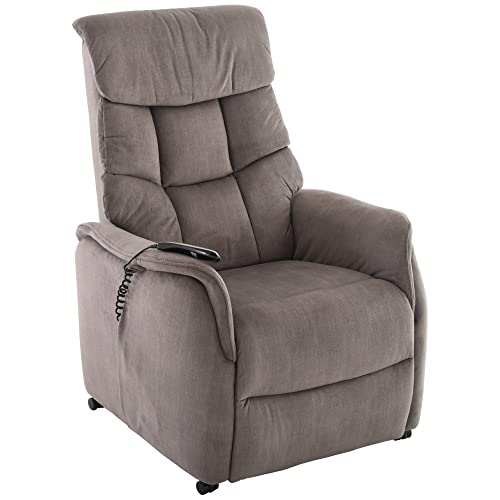 Louming Fernsehsessel ANKE in SEIDEN-GRAU mit elektrischer Aufstehhilfe -...