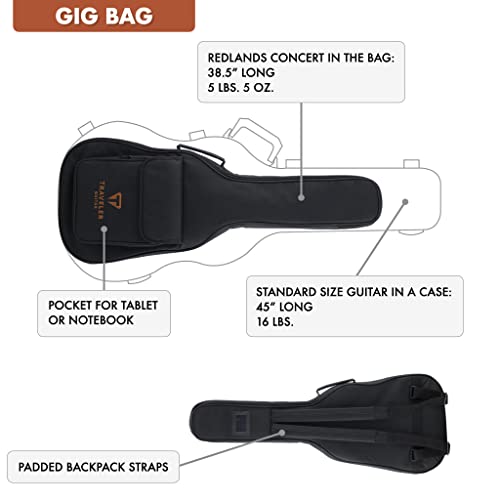 Traveler Guitar 6 String Acoustic-Electric Guitar, Right, Koa (Redlands Concert) #TOP6