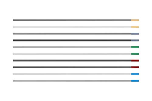 TEN-HIGH WIG Wolfram Elektrode Mischverpackung 1,6 x 150 mm Wolframnadeln für WIG Schweißen, ingesamt 10 Stück