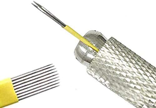 30pcs Double Row 21pin Eyebrow Permanent Makeup Needle 3D Manual Tattoo Microblading Flat Microblade Sloped Blades