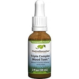 Native Remedies Triple Complex Mood Tonic – Natural Homeopathic Formula Relieves Symptoms of Poor Mood and Emotional Oversensitivity – Helps Relieve Feelings of Sadness and Hopelessness – 59 mL