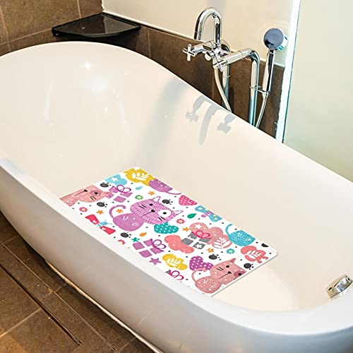 Tapis de bain chat mignon antidérapant à ventouses haute sécurité douche