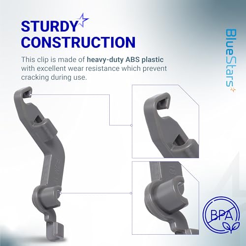 BlueStars (2025 Update) W10082853 Dishwasher Tine Pivot Clip - Compatible for Whirlpool Kenmore KitchenAid Dishwashers - Replaces WPW10082853 PS11748190 PS1734891 1446946 - Pack of 2