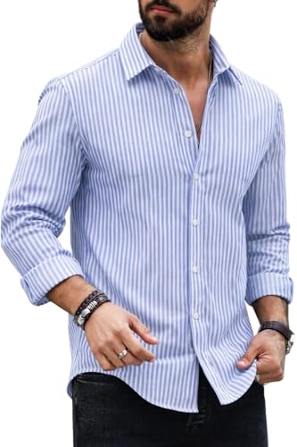 Image of Striped Casual Regular Fit Shirt for Men| Men Full Sleeve Shirt