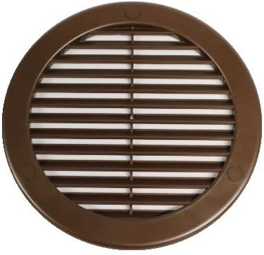 Vent Cover - Round Soffit Vent - Air Vent Louver - Grille Cover - Built-in Fly Screen Mesh - HVAC Ventilation (4'' Inch, Brown)