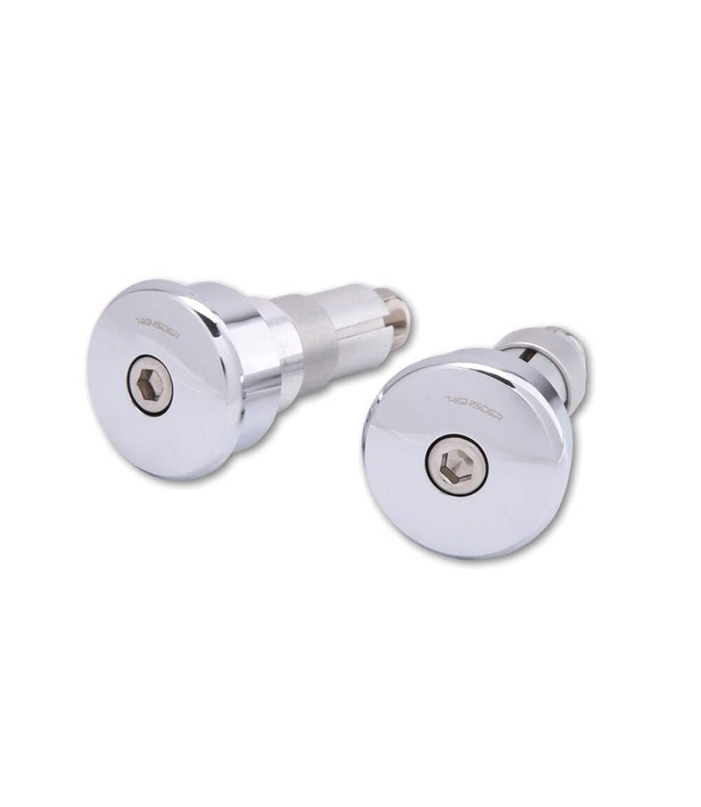 Highsider for Handlebars Handlebar Weights Curve Aluminium Chrome with Inner Diameter 12 â€“ 21 mm, pair