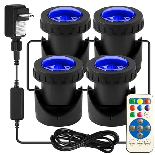 KEEPAQ Teichbeleuchtung mit Timer, RGB Unterwasser Licht Teich mit Dimmbar,...