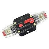 Asdomo 12V-24V DC Auto Car Marine Bike Stereo Audio Circuit Breaker Reset Fuse Inverter 40 Amp 40A HAIST