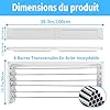 OUUTMEE 100CM Séchoir à Linge Mural, Étendoir à Linge Pliable pour Intérieur et Extérieur, Rétractable Etendoir Linge Mural avec 6 Tiges, Economiseur d'Espace Design (Blanc)