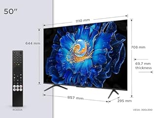 TCL 50C6KS-UK QD-Mini LED TV, 4K HDR Premium, Powered by Google TV (Dolby Vision & Atmos, Hands-Free Voice Control, Apple AirPlay 2 & Alexa，2025 New Model)