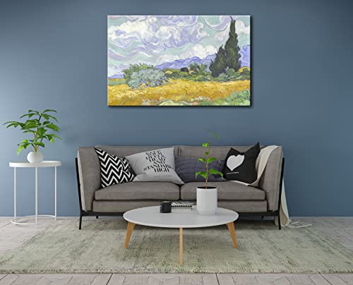 Okexckk Wheat Field With Cypresses By Van Gogh Oil Paintings, Large Canvas Wall Art Prints For Living Room Bedroom Office Wall Decor 24"X36" #TOP4