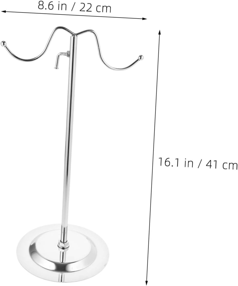 3pcs Adjustable Metal Purse Stand Double Hook Bag Rack Countertop Handbag Holder for Retail Display and Bathroom Towel Hanging
