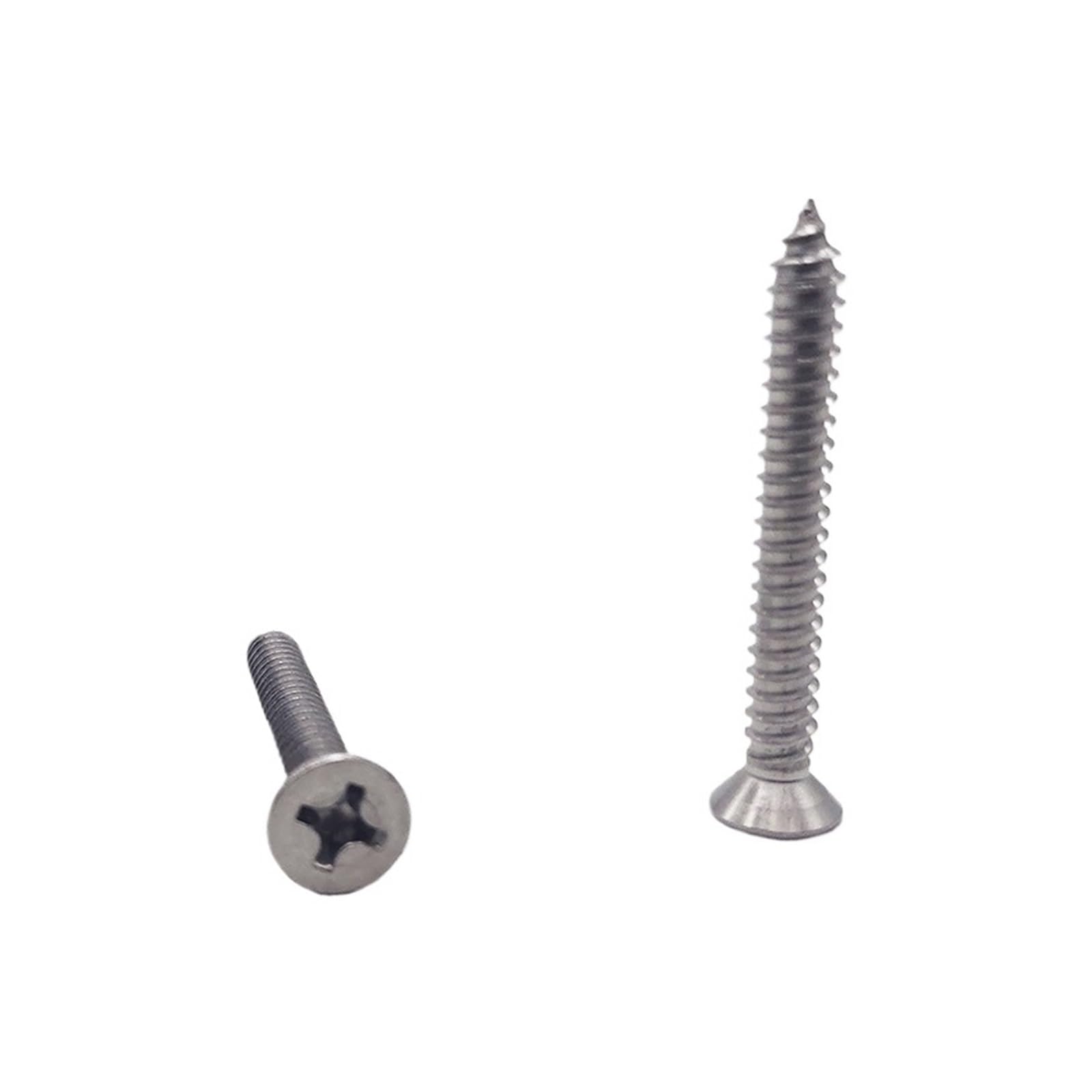 Tornillos autorroscantes for madera de cabeza avellanada plana y cruz acero inoxidable GB846 304, M3.5, .9, M4.2, .8, M5., M6.3, 10/20/50 unidades