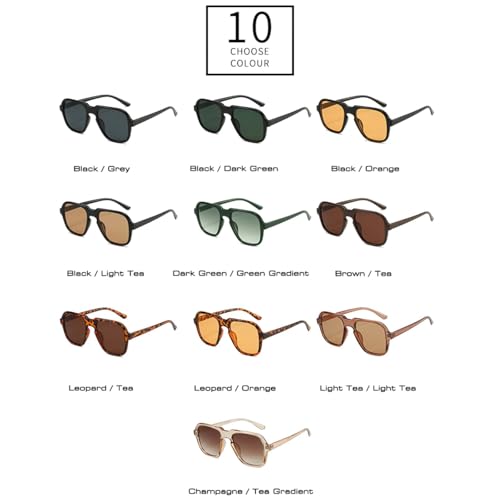 Lunettes de soleil rétro style léopard avec verres transparents dégradés - 7