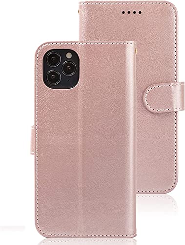 Étui pour iPhone 13 en cuir premium or, clapet rétro avec fermeture magnétique