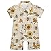 KOCOART Toddler Boys Romper 18 Months Bee Sunflower Honeycomb Stylish Polo Collar Infant Jumpsuits Floral Vintage Cotton Baby Outfit for Outdoor & Daily Wear