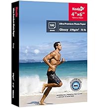 Koala Ultra Premium Photo Paper 4x6 Inch Glossy Photo Printer Paper Water Resistant for Inkjet Printer 100 Sheets 72lb