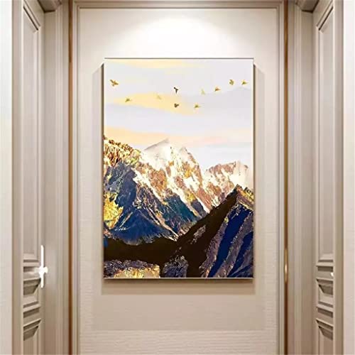 Poster montagne enneigée dorée pour illuminer un mur blanc vide - 7