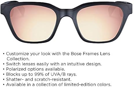 Bose Lentes de óculos de sol espelhadas em ouro rosa, lentes de
