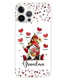 Gnome Grandma Mom with Sweet Heart Kids Personalized Phone Case, Grandma Phone Case, Cute Women Gift