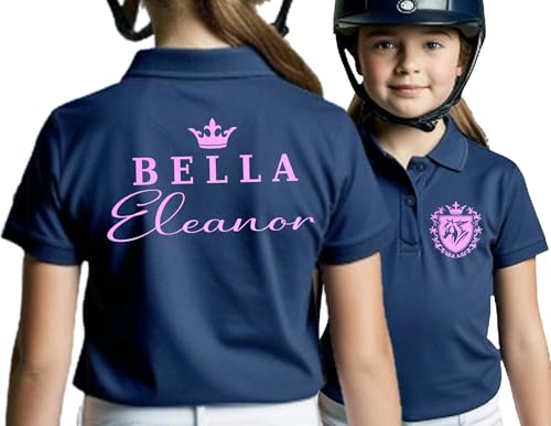 Generic - Streetmerch Free post, Personalised, Horse Pony Riding, TEENAGER, and CHILDRENS GIRLS Polo shirt Boasting breast logo and back pearlescent print. equestrian leisure wear. Horse & pony Lover Gift