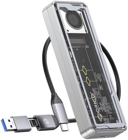 ORICO 40Gbps M.2 NVMe SSD Enclosure with Built-in Cooling Fan, Tool-Free Installation Aluminum NVMe Case, Support 2230 2242 2260 2280(M Key), Compatible with Thunderbolt 3/4 USB4/3.2/3.1/3.0/2.0