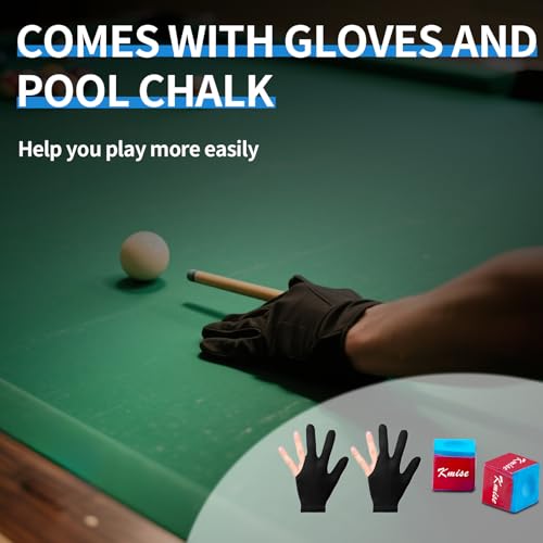 Kmise Billard Queue-Set, 147cm 18–21 oz Professionelles Billardqueue aus kanadischem Ahorn, Neuer verbesserter Griff, 4 Farben optional (1 Stück (595 g blau))