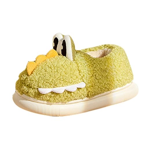 Kids Toddler Cartoon Slippers Boys Girls Dinosaur House Shoes Non Slip Warm Soft Winter Fuzzy Full Wrapped Slipper