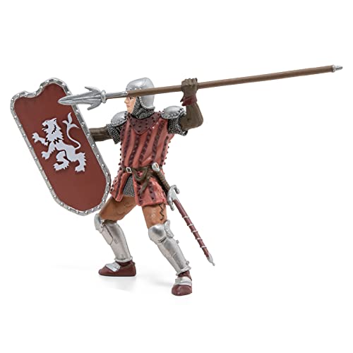 Papo - Figur Ritter mit Speer, Verteidiger des mittelalterlichen Königreichs, Kinderspielzeug ab 3 Jahren - Handgemalte Geschichten von Ritterlichkeit und Tapferkeit.