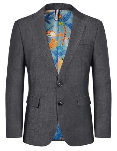 PJ PAUL JONES Sakko Herren Sportlich 2 Knöpfe Businnes Leichte Blazer Sommer Regular Fit Anthrazit L