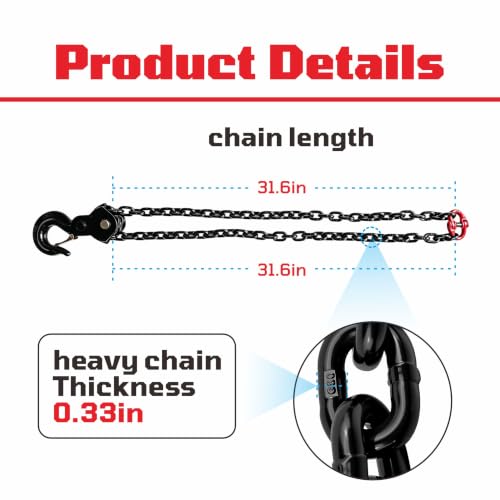 Image of Forklift Lifting Hook, 6600 LBS, 360 Swivel Forklift Attachment (31.6in)