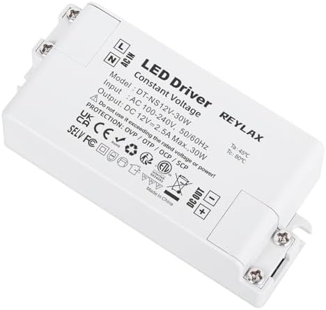 REYLAX 12V LED Driver 30W, Power Supply Unit, 240V AC to 12V DC Transformer